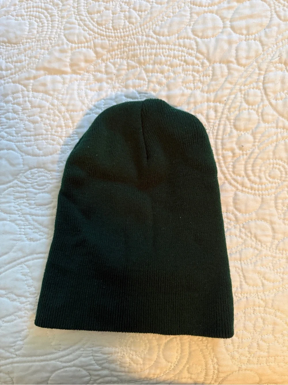 Green Knit Beanie Hat